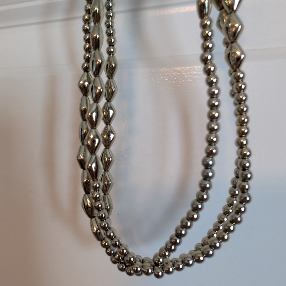 LONG wrap gold tone Beaded Necklace